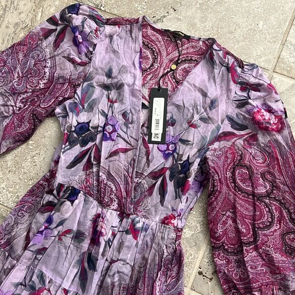 Kobi Halperin Chloe Blouson Sleeve Midi Dress with Pockets, NWT, Size XS - Picture 13 of 15